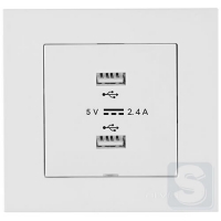 Розетка USB-A + USB-A 5V-2.4A Arvia Electric KAREN Белый (20 01 1000 302)